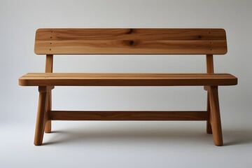 Elegant solid wood garden bench offers comfortable seating for outdoor relaxation and aesthetic appeal