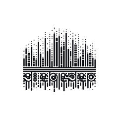 Abstract black and white geometric design with patterns (1)