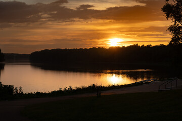 sunset on the river