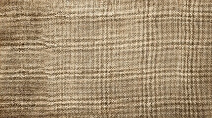 A close-up shot reveals the texture of a coarse, woven fabric, displaying a light brown, slightly mottled surface with visible fibers and a subtle unevenness in 