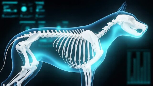 Canine Skeletal System: Anatomy Visualization.
