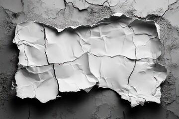 Close-up of cracked and peeling white paint on an aged wall showing texture and decay