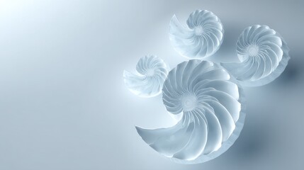 Obraz premium Elegant Nautilus Shells in Soothing Light with Soft Shadows