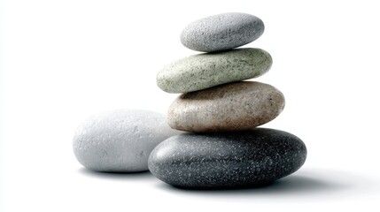Fototapeta premium Tranquil Arrangement of Smooth Stones for Meditation and Relaxation