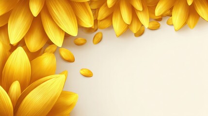 Obraz premium Vibrant Yellow Flower Petals on Soft Cream Background for Design