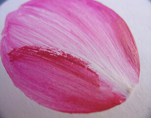 Artistic Print of a Pink Petal with Ink Smudging Effects