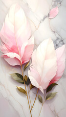 Soft Pink Petals Scattered on Chilled Marble Surface