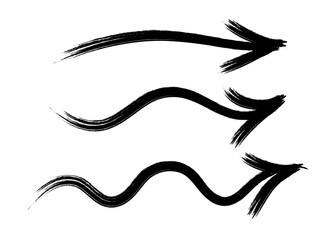 Hand drawn arrow grunge vector icons set. Sketch arrow design for business plan and education. Set of arrows black icons.  Vector eps