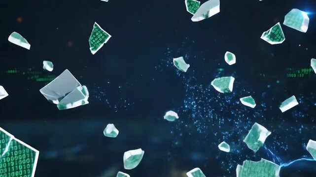 Digital Fragmentation Broken Screens and Data Debris