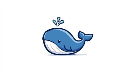 Cute cartoon whale illustration