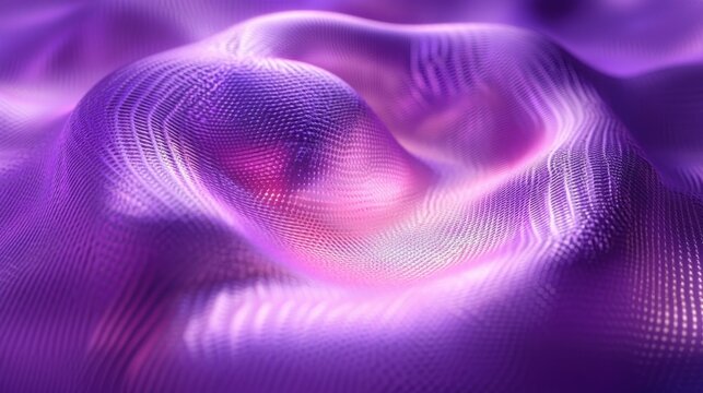 Abstract purple and pink digital wave with a textured grid surface creating a futuristic and fluid motion effect