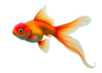 Fototapeta premium Golden Koi Fish in Mid-Motion