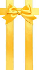Gold ribbon bow, vertical