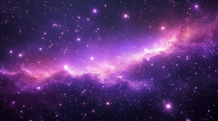 Fototapeta premium Vibrant purple and pink galaxy with countless stars and glowing cosmic dust forming a bright nebula in deep space