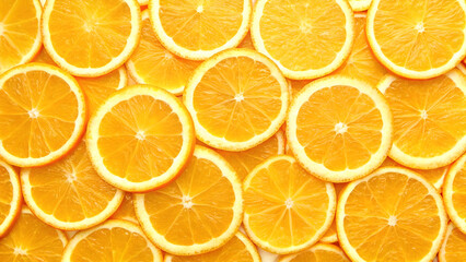 Vibrant Orange Slices Background: Fresh Citrus Fruit Texture, Healthy Food, Juice & Vitamin C Concepts for Refreshing and Bright Designs