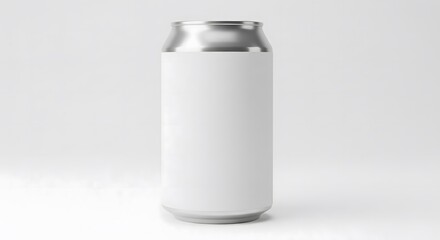 Mockup of a soda can with blank label on white background