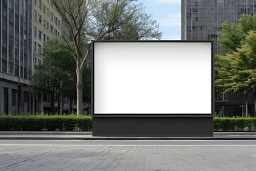 Blank billboard on city street for impactful advertising and urban branding opportunities