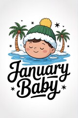January Baby in a Winter Wonderland with Tropical Touches