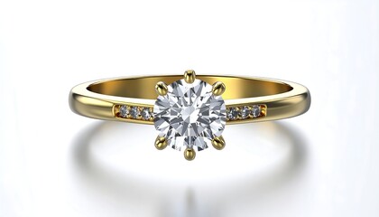 Gold ring with large center diamond