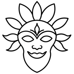 Elegant mask with floral decoration illustration