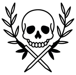 Skull with crossed daggers illustration