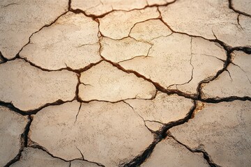 Obraz premium dry cracked earth texture with deep fissures indicating drought and arid conditions