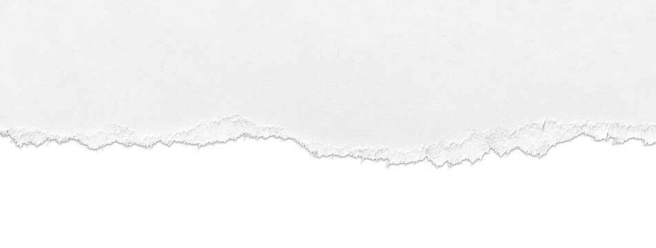 Torn white paper border with drop shadow isolated on background
