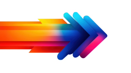 abstract colorful arrows on white background