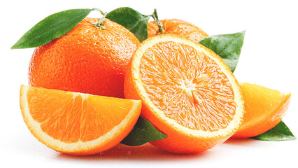 orange with leaves