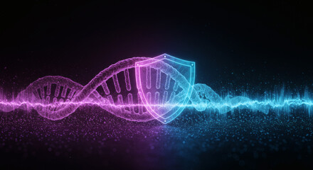 DNA Protection A Conceptual Visual Depiction of Genetic Security and Safeguarding