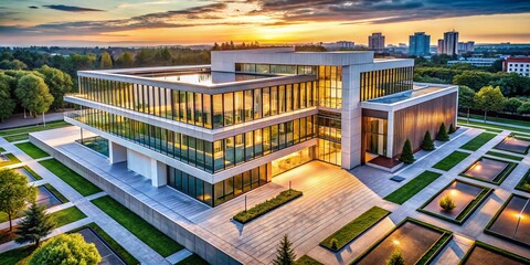 Modern Minimalist Architecture Aerial View: Elegant Simplicity in Contemporary Design
