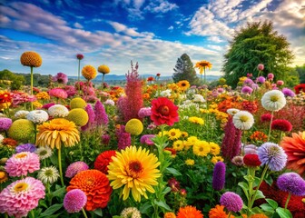 Panoramic View of Diverse Flowering Plants: Botany and Plant Reproduction