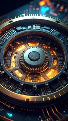 Intricate, futuristic, mechanical device