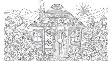 Fototapeta premium Whimsical house illustration