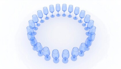 Obraz premium Blue wine glasses in a circle