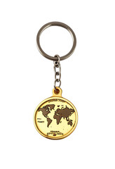 Metal keychain, world map design
