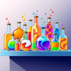 set of laboratory glassware