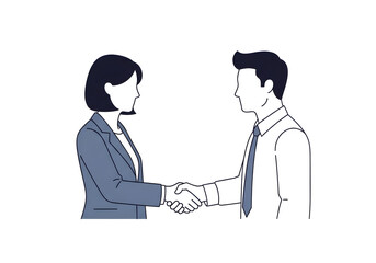 Businesspeople shaking hands in an agreement, symbolizing partnership and collaboration in a professional setting