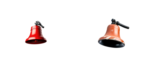 Two Hanging Bells Isolated Transparent, cut out