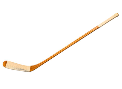 Wooden ice hockey stick isolated on transparent background for sports equipment