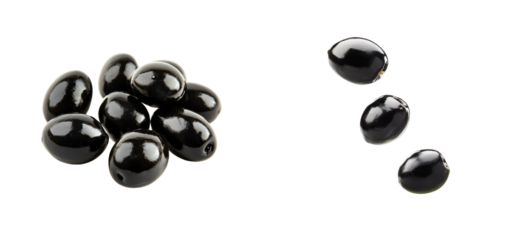 Pile of Shiny Black Olives, cut out