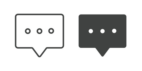Chat and speech bubble icon. Line and glyph solid icon. Editable stroke and Perfect pixel isolated on white background. Vector illustration