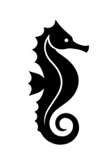 Detailed Seahorse Silhouette