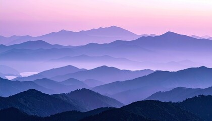 Fototapeta premium Purple and Blue Mountain Range at Dawn