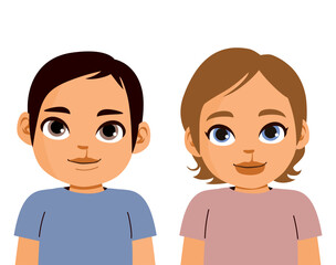 Cartoon illustration showing two cute children with cleft lip isolated on white background. Vector concept for medical conditions, awareness, and pediatric healthcare support