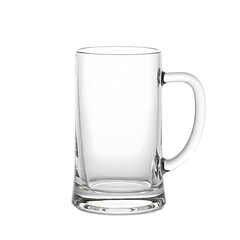 Empty clear glass beer mug  isolated PNG with Transparent Background