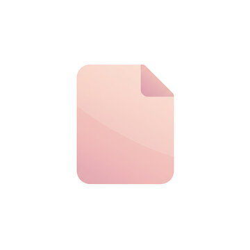 A pink document icon with a folded corner on a white background viewed from the front
