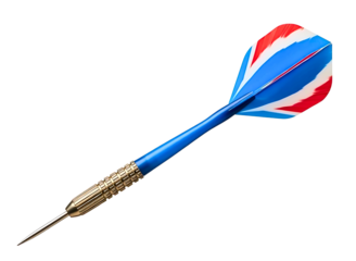 Red dart with black pattern isolated on transparent background