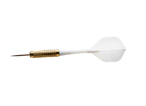 Red dart with black pattern isolated on transparent background