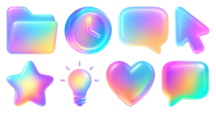 Colorful gradient digital icons - Powered by Adobe